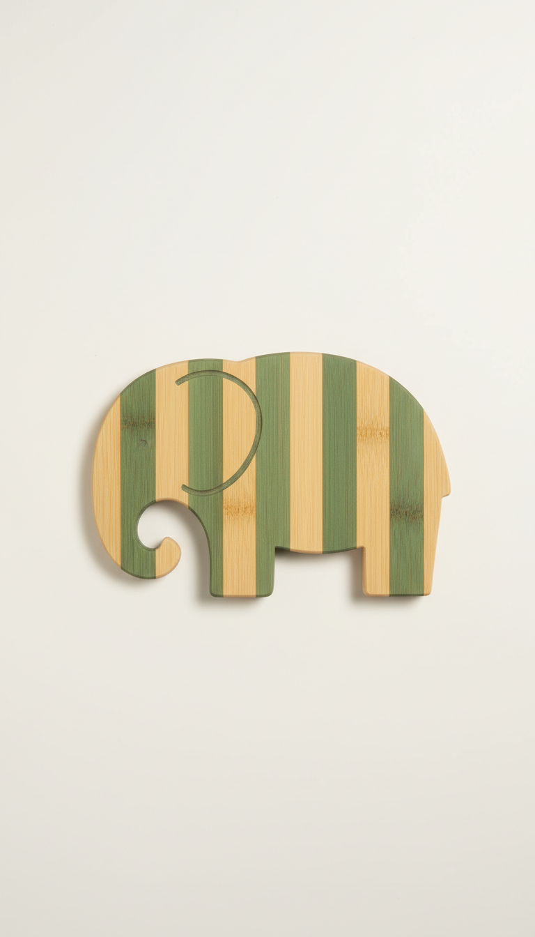 Bamboo Mint Elephant Cutting Board