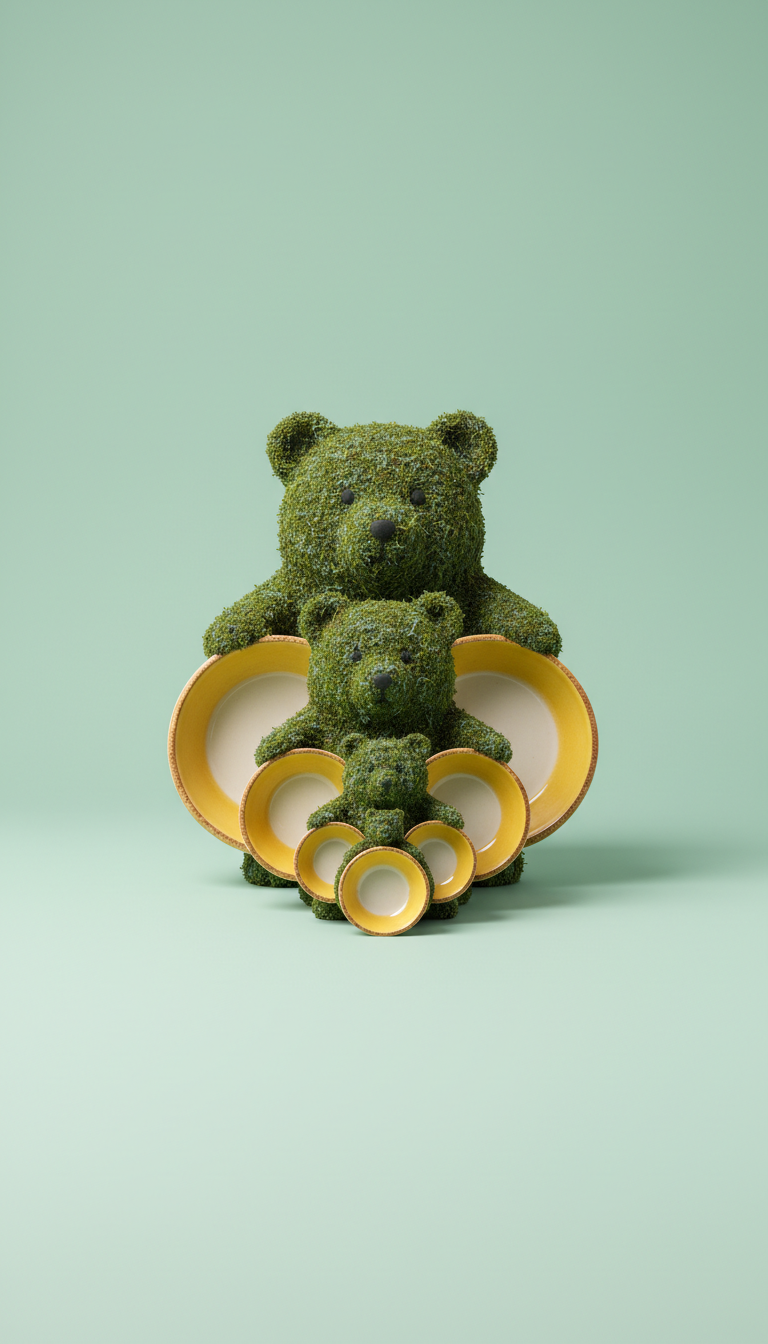 Forest Moss Bear Measuring Cups