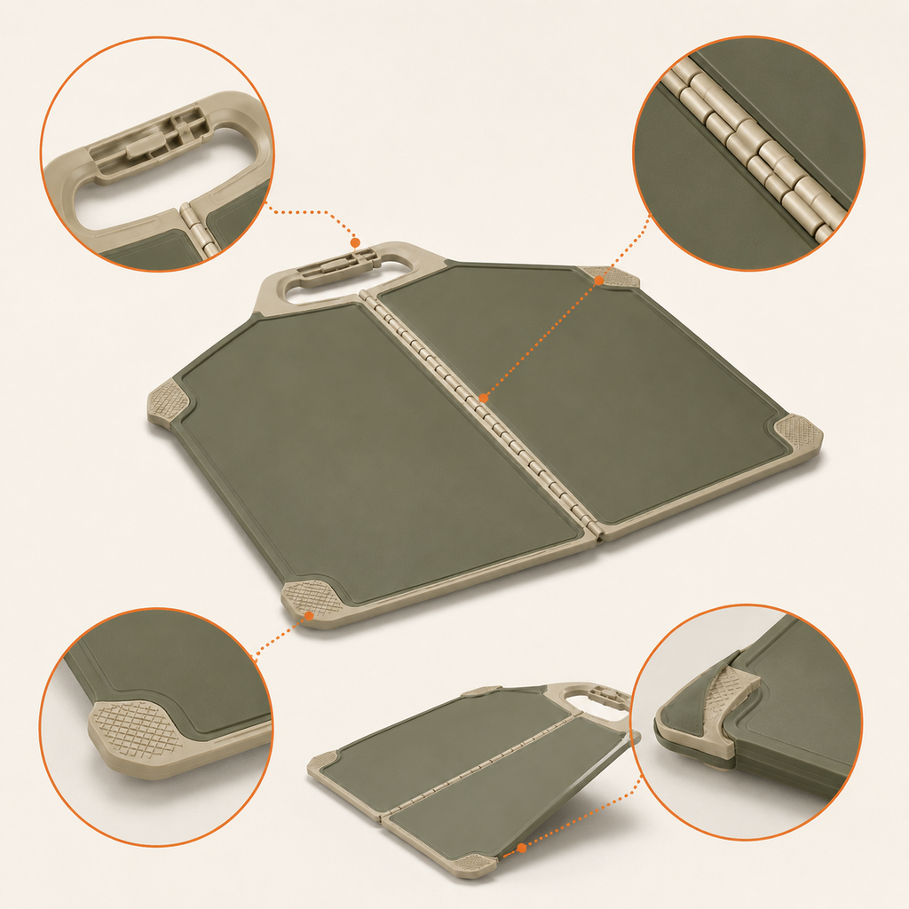 Fold-and-Pour Camping Chopping Board