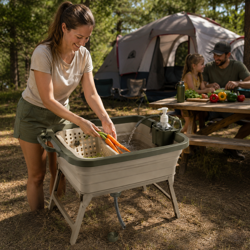 Fold-Flat Camp Wash Station