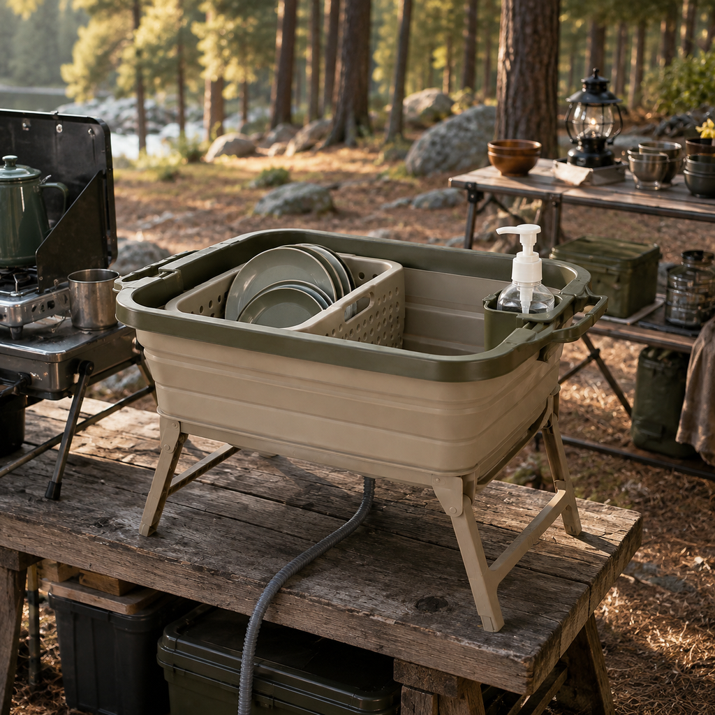 Fold-Flat Camp Wash Station