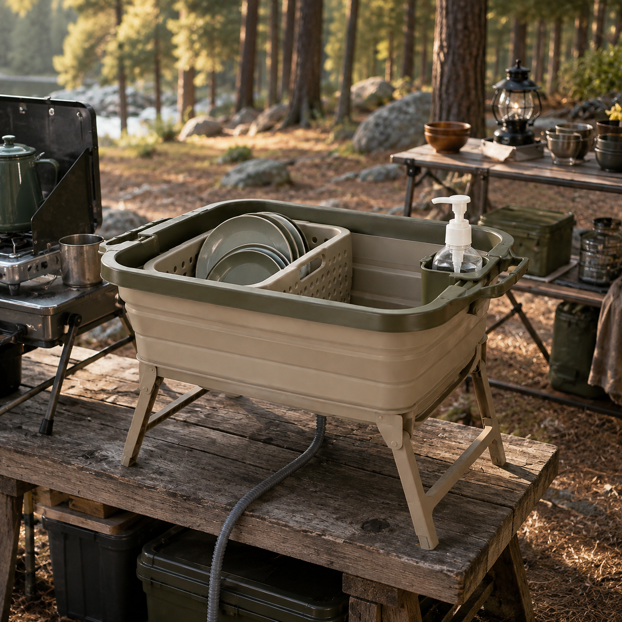 Fold-Flat Camp Wash Station