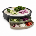 Round Kitchen Prep Organizer with Cutting Board