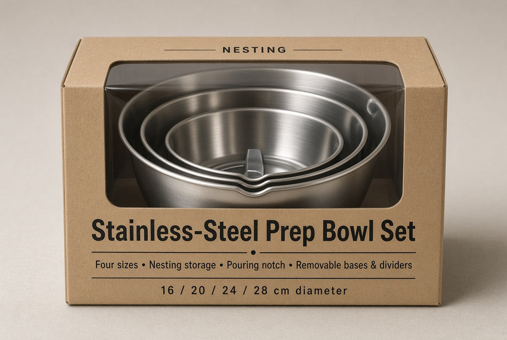 Nesting Stainless Steel Prep Bowl Set, 4-Piece