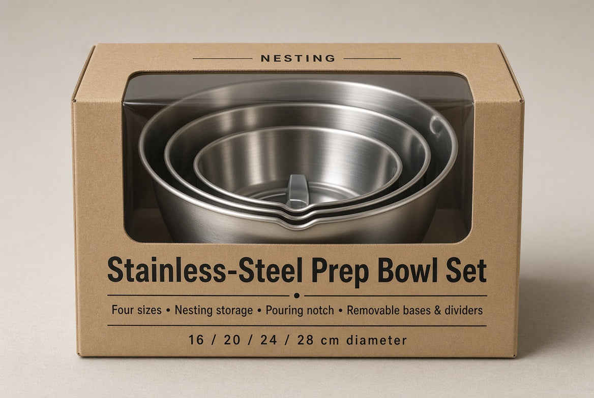 Nesting Stainless Steel Prep Bowl Set, 4-Piece